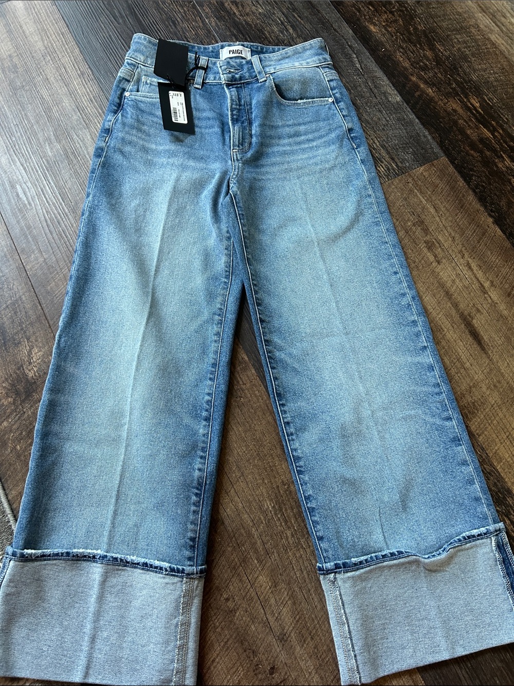 PAIGE Sasha ankle high rise Wide-Leg Cuffed Jeans